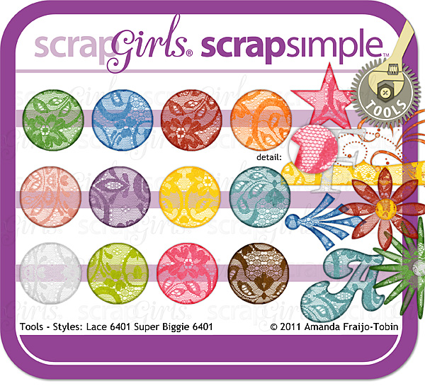 Sold Separately ScrapSimple Tools - Styles: Lace 6401 (link to product below)