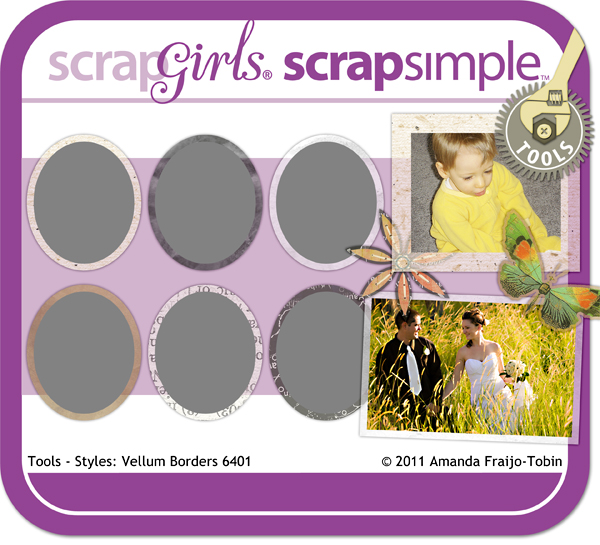 Sold Separately ScrapSimple Tools - Styles: Vellum Borders 6401 (link to product below)