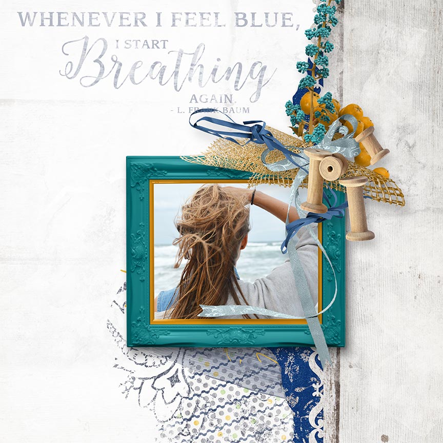 "When I feel Blue" #digitalscrapbooking layout idea by AFT Designs - Amanda Fraijo-Tobin