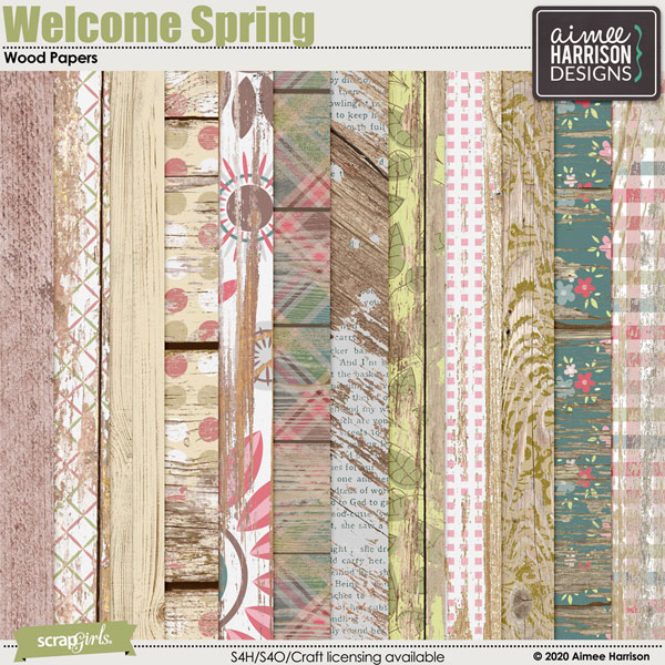 Welcome Spring Wood Papers