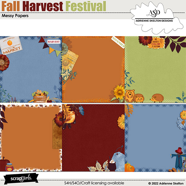 Fall Harvest Festival Messy Papers by Adrienne Skelton Designs
