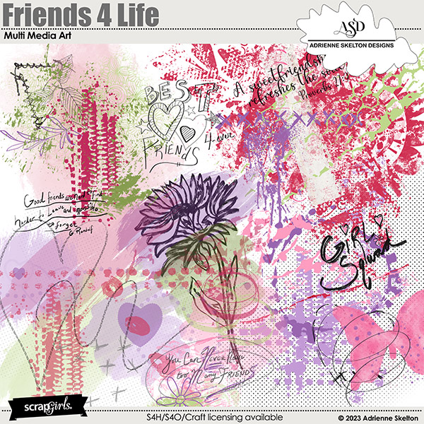 Friends 4 Life-Multi Media Art Pack by Adrienne Skelton Designs