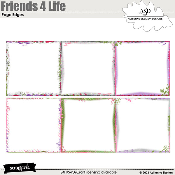 Friends 4 Life Page Edges by Adrienne Skelton Designs