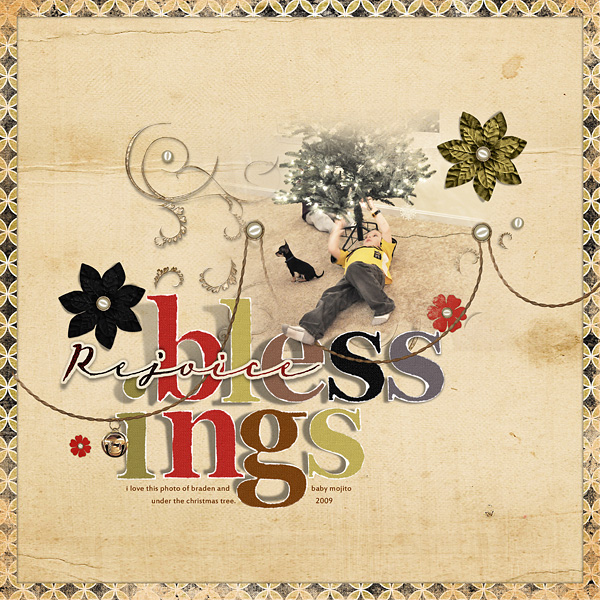 Digital Scrapbooking Layout "Blessings" by Amanda S (see supply list with links below)