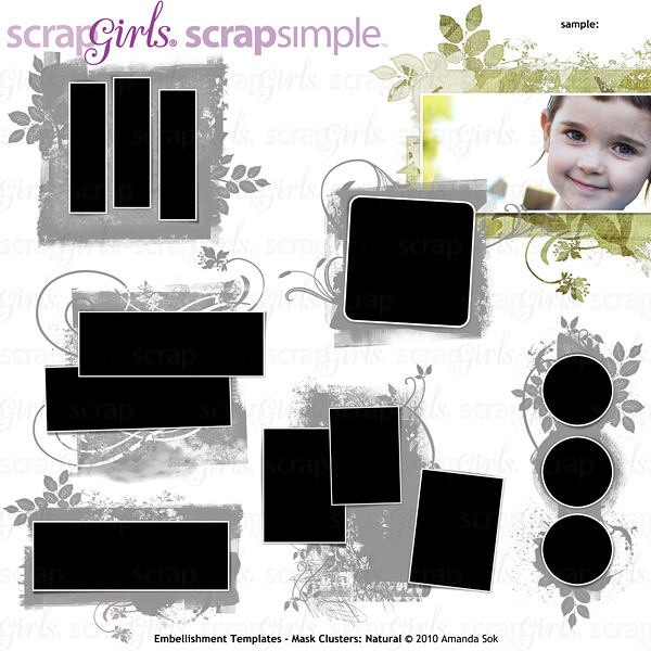 Sold Separately ScrapSimple Embellishment Templates: Mask Clusters - Natural (link to product below)