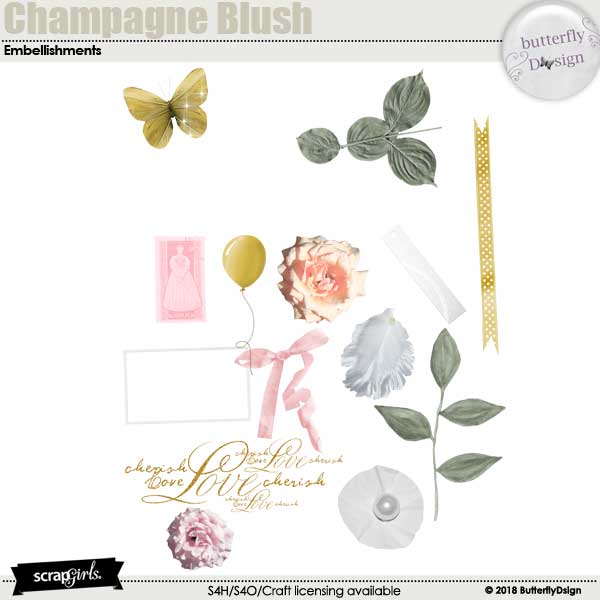 Champagne Blush Embellishments mini 