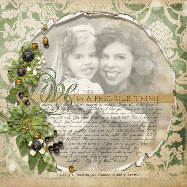 "Love is a Precious Thing" digital scrapbooking layout by Brandy Murry