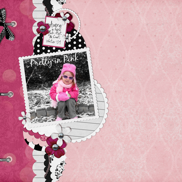 Pretty in Pink layout by Brandy Murry. See below for links to all products used in this digital scrapbooking layout.