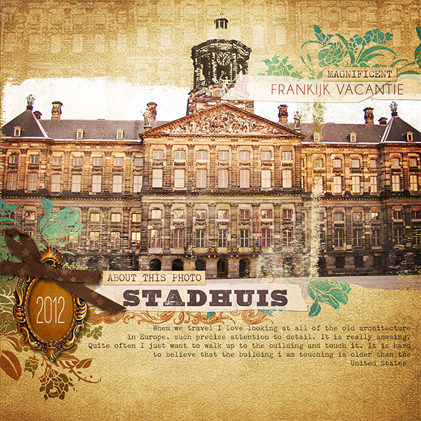 "Stadhuis" digital scrapbooking layout by Brandy Murry.