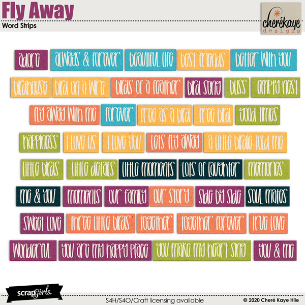 Fly Away Word Strips by Chere Kaye Designs