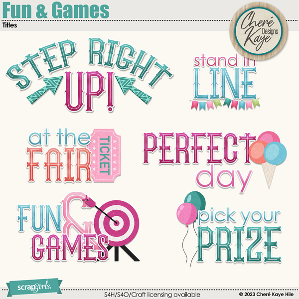 Fun & Games Titles by Chere Kaye Designs at www.scrapgirls.com