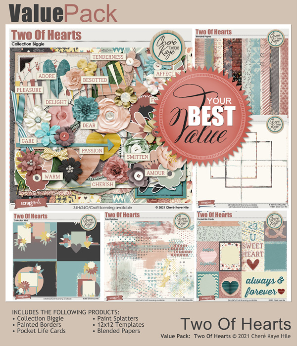 Value Pack: Two Of Hearts by Chere Kaye Designs