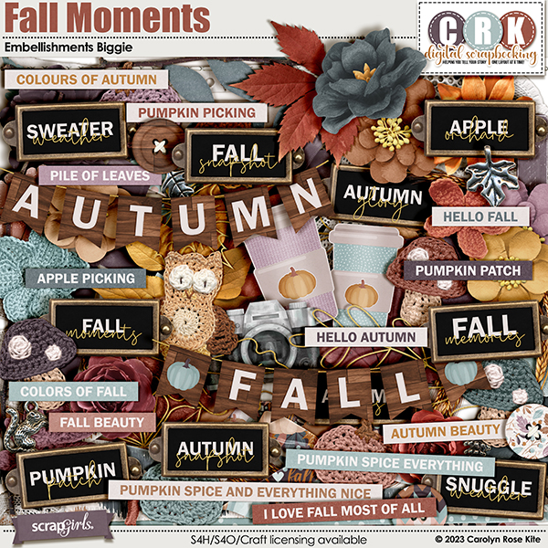 Fall Moments Embellishments Biggie by CRK
