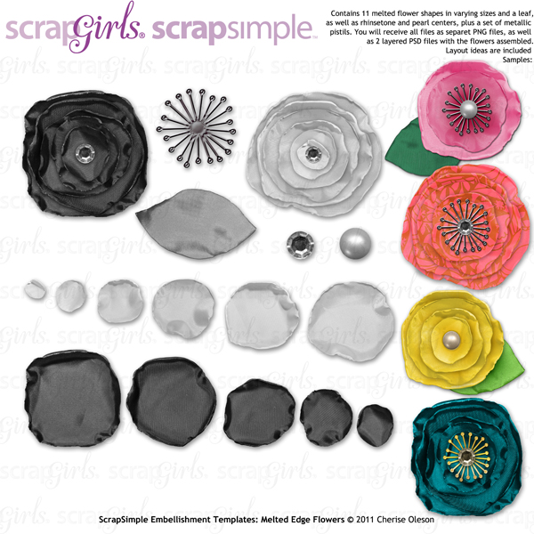ScrapSimple Embellishment Templates: Melted Edge Flowers