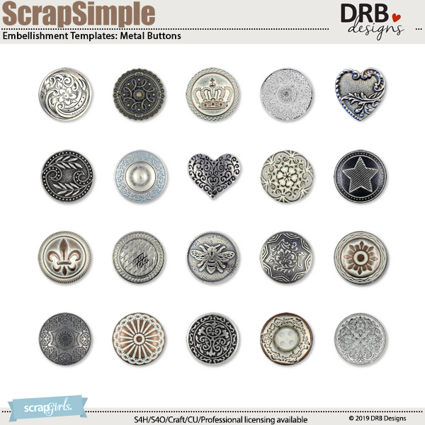 ScrapSimple Embellishment Templates: Fancy Buttons 1