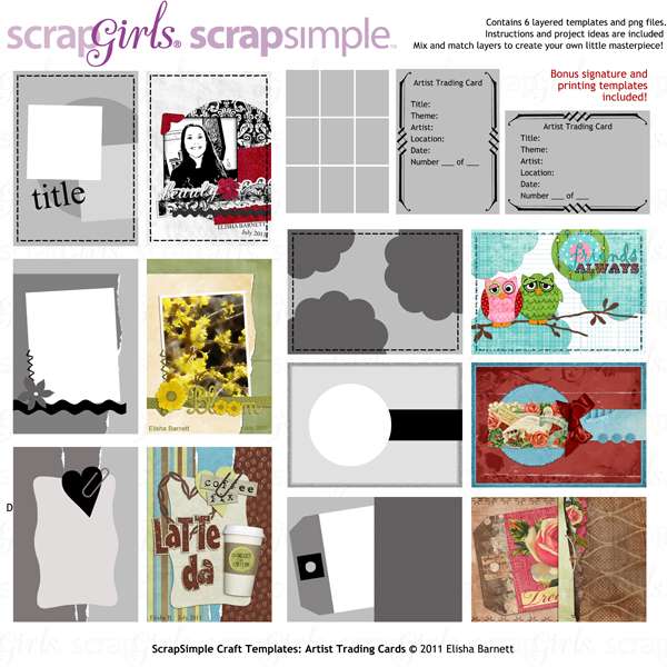 ScrapSimple Craft Templates: Artist Trading Cards