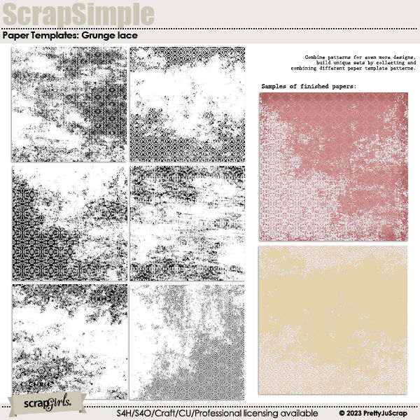 ScrapSimple Paper Templates: Grunge Lace
