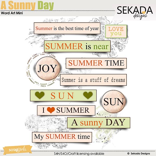 A Sunny Day Word Art Mini