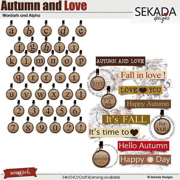 Autumn and Love Word Arts and Alpha
