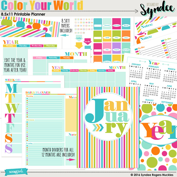 ScrapSimple Word Art Templates: Calender Marker Flags - Commercial License