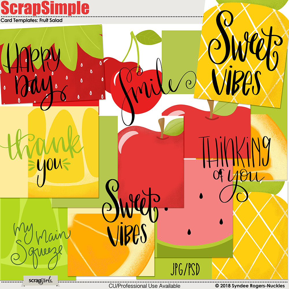 Digital scrapbooking kit ScrapSimple Paper Templates: Fruit Salad, by  Syndee Nuckles at ScrapGirls.com