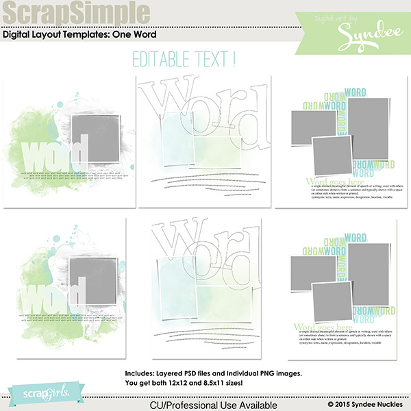 Digital Scrapbook Pack  Scrap Your Story Layered Templates 01 by
