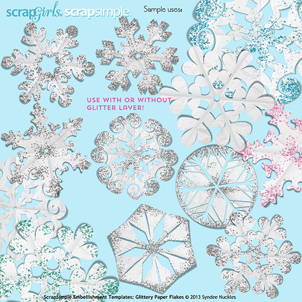 ScrapSimple Embellishment Templates: Glittery Paper Flakes