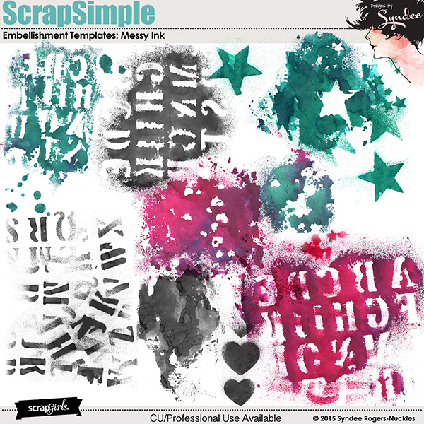 ScrapSimple Embellishment Templates: Messy Ink