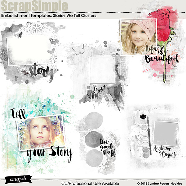 Stories We Tell Embellishment Cluster templates