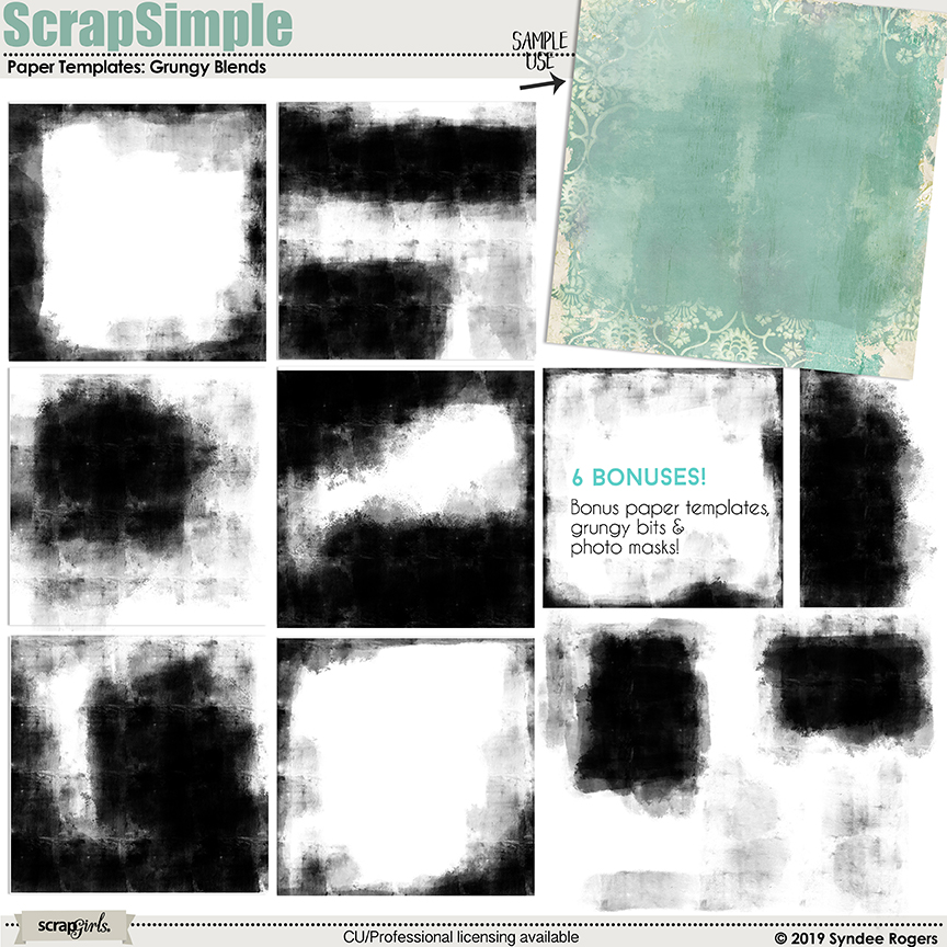 ScrapSimple Paper Templates: Grungy Blends
