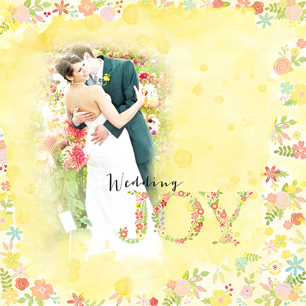 Spring wedding layout using Wildflowers Paper Mini