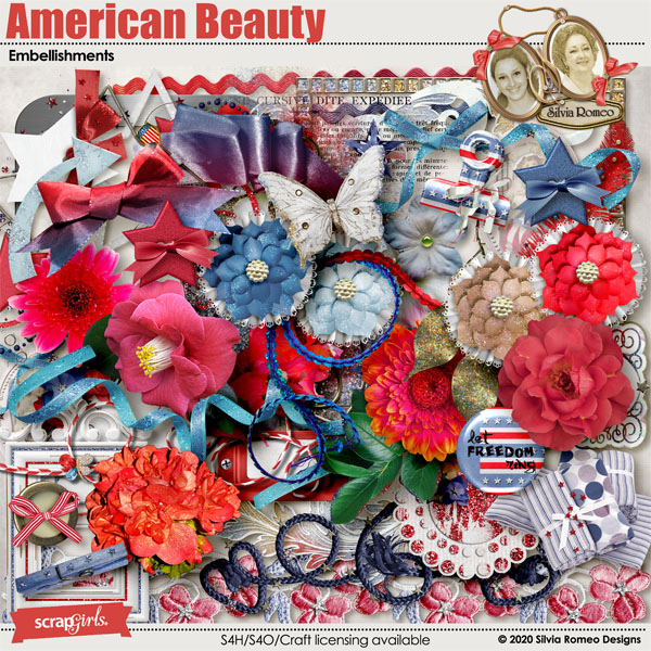 American Beauty Embellishments by Silvia Romeo