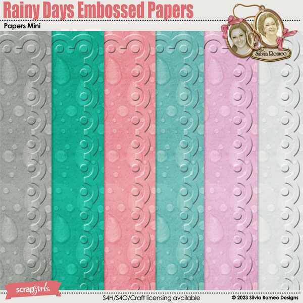 Rainy Days Embossed Papers by Silvia Romeo