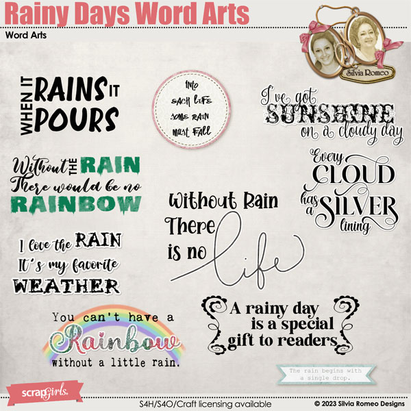 Rainy Days Word Arts by Silvia Romeo