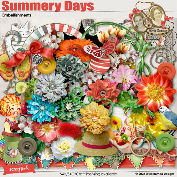 Summery Days Embellishments by Silvia Romeo