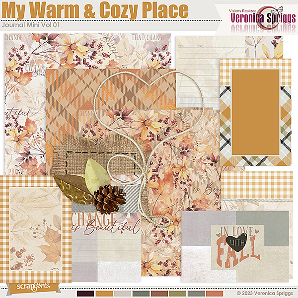 Digital Scrapbook Papers and Journal Cards For Fall Season