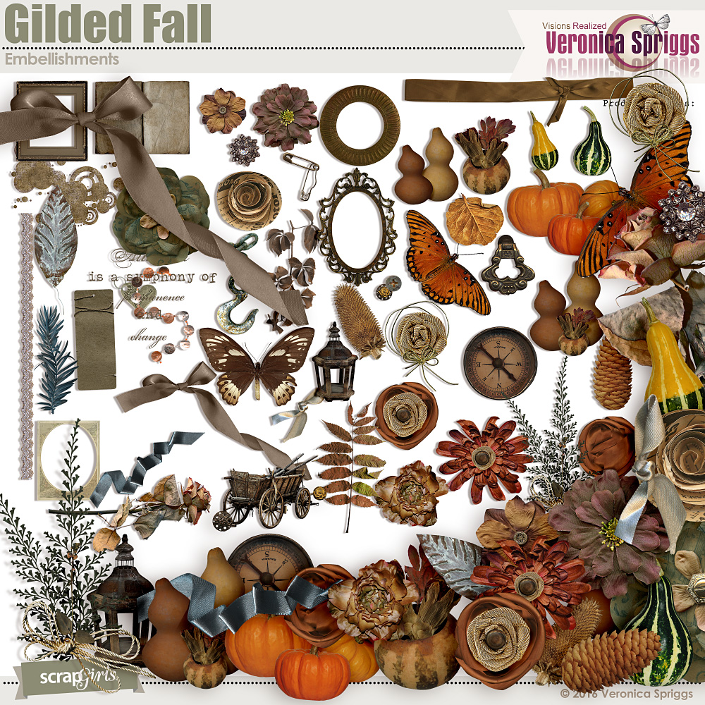 Gilded Fall Embellishments by Veronica Spriggs