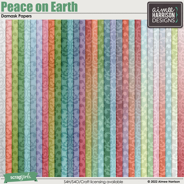 Peace On Earth Damask Papers