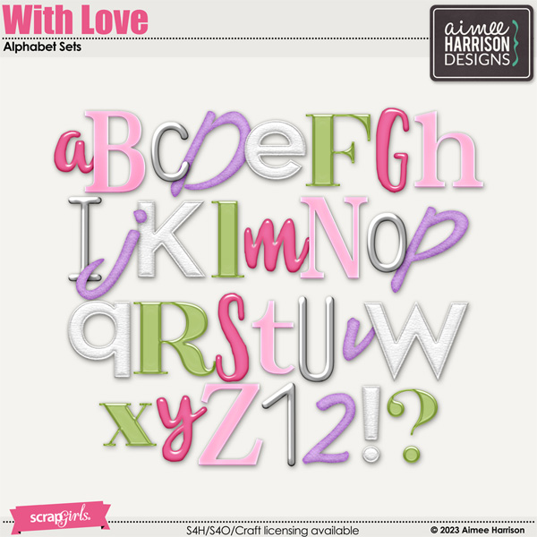 With Love Alphabet Sets