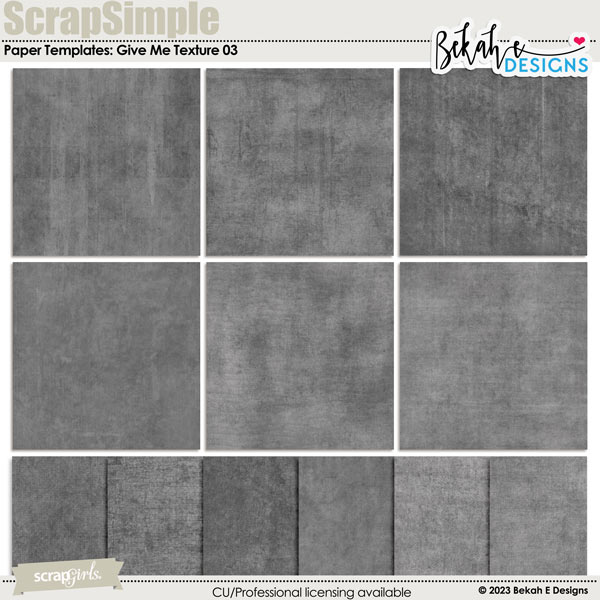 ScrapSimple Paper Templates: Give Me Texture 02 by Bekah E Designs
