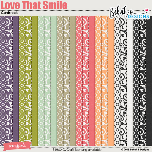 Love That Smile - Cardstock by Bekah E Designs