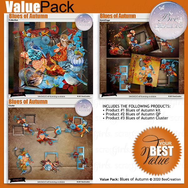 Blues of Autumn Value Pack by BeeCreation