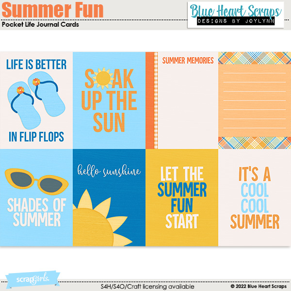 Summer Fun Pocket Life Journal Cards