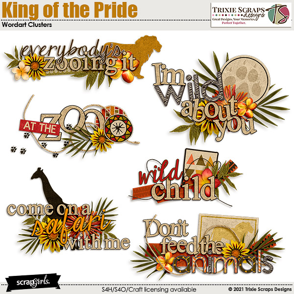 King of the Pride Wordart by Trixie Scraps