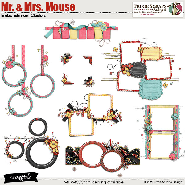 Mr. & Mrs. Mouse Clusters by Trixie Scraps