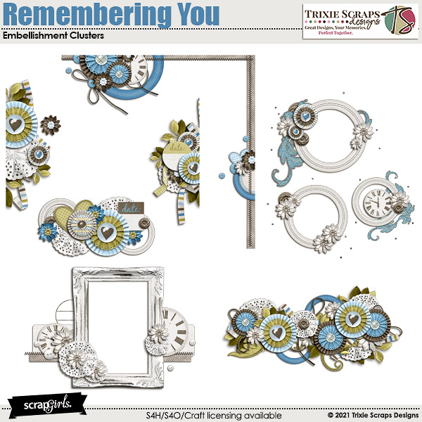 Remembering You Clusters Trixie Scraps Designs