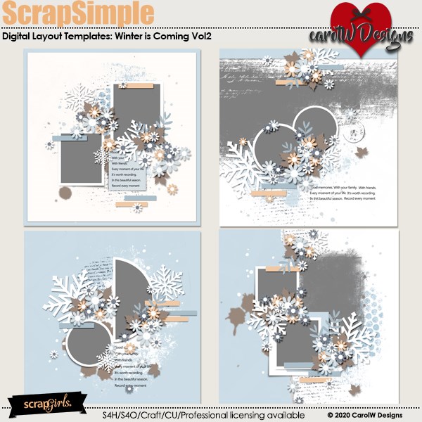 ScrapSimple Digital Layout Collection:winter is coming