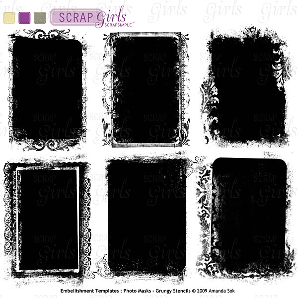Sold Separately ScrapSimple Embellishment Templates - Photo Masks: Grungy Stencils (link to product below)