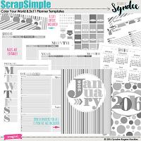 Digital scrapbooking kit ScrapSimple Calendar Templates: 8.5x11